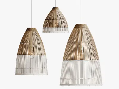 Interior Decoration Bamboo Lamp Shade 3D model