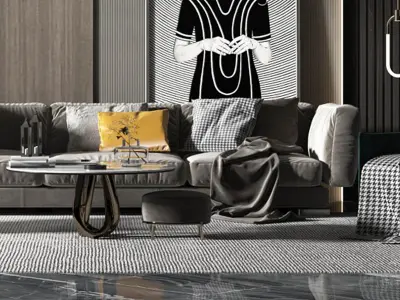 Modern Room Style Luxury Living 3D model