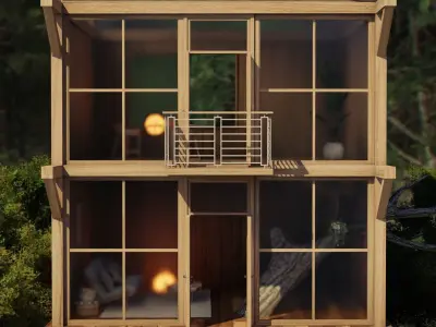 Treehouse - Blender Scene Free 3D model Free 3D model