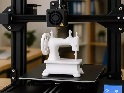Low-Poly Sewing Machine 3D Printable 3D print model