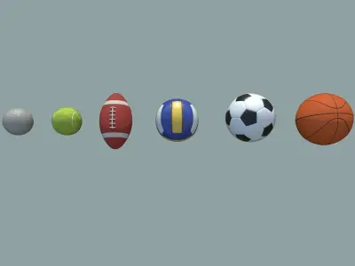 Balls Pack Low-poly 3D model