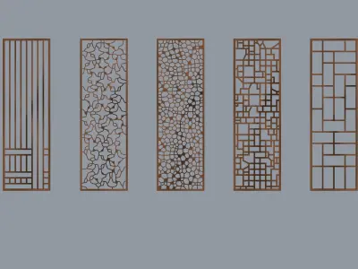 collection of partions Low-poly 3D model