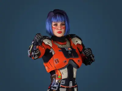 Sci-Fi Girl Low-poly  Low-poly 3D model