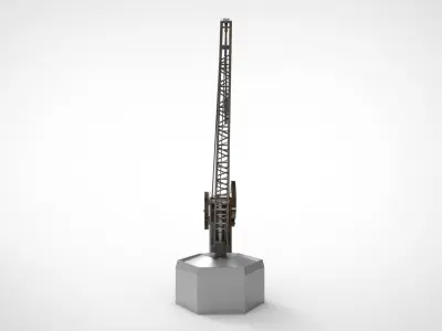 old harbour crane 3D model