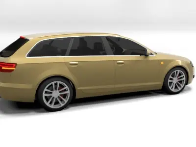 AUDI A6 2009 AVANT LOWPOLY Low-poly 3D model