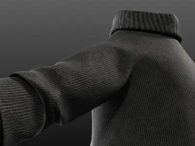 Black Winter Turtleneck Low-poly 3D model