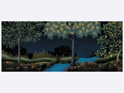 Wallpaper Wild Orchard Free 3D model
