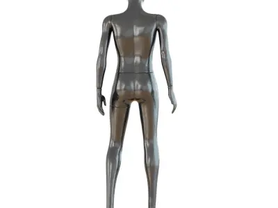Black Standing Female Mannequin 3D model