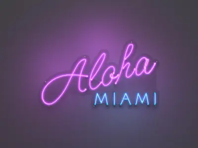 Aloha Miami - Neon Sign 3D model
