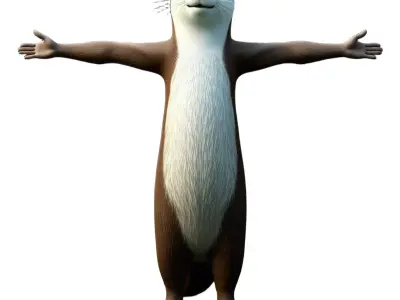 Playful Otter Character model pack Low-poly 3D model