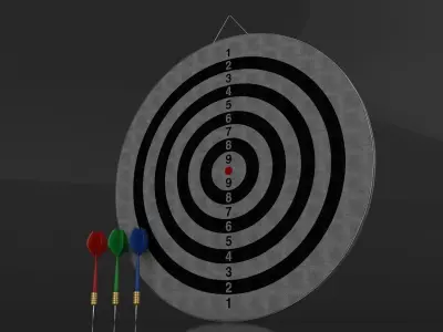 3D Double Sided Dart Board Game 3D model