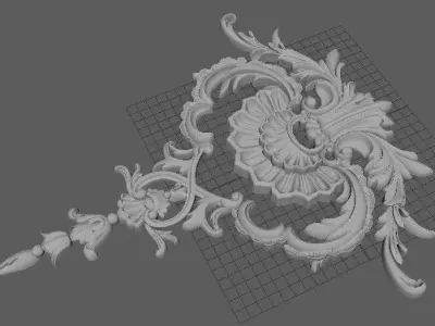 dekor gold ornate ornament 3D model
