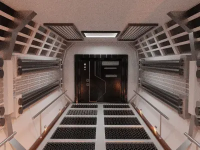 Kubricks Sci-fi corridor Free 3D model