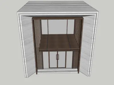 main entrance glass door double height 3d sketchup model 3D model