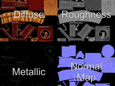 Vintage Gramophone D Model Pack Low-poly 3D model