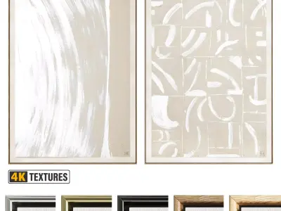 Plaster Two Photo Frame 531 Low-poly 3D model
