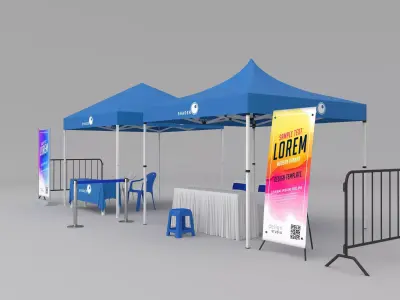 Outdoor Event Booth - Pop-up Tent 3D print model