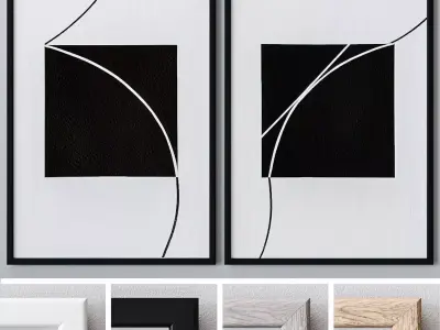 Set of large wall paintings  589 3D model