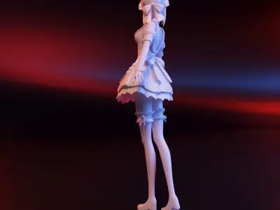 anime girl 3D print model