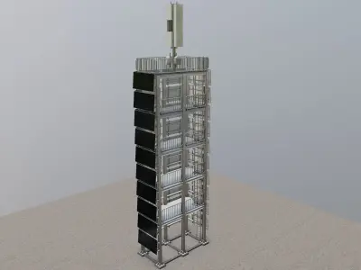 Vertical Solar Panel Tower Type-1 3D model