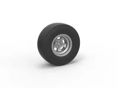 Rear wheel of vintage dragster Scale 1 to 25 3D print model