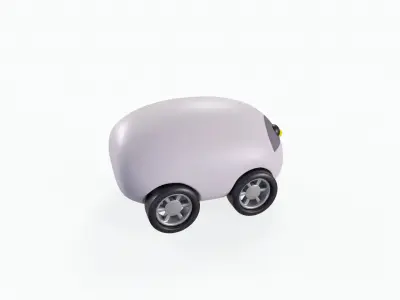 Cartoon Penguin Car Cute  Low-poly 3D model