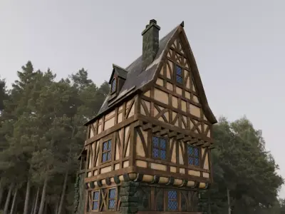 House 3D Model  Low-poly 3D model purchase