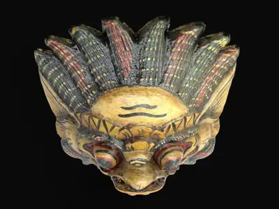 Indonesian ritual mask Low-poly 3D model