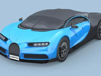 Bugatti Chiron Sport 2019 Low-poly 3D model
