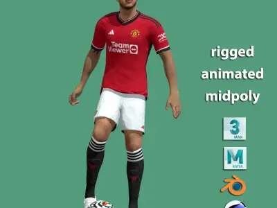 3D Rigged Mason Mount Manchester United 3D model