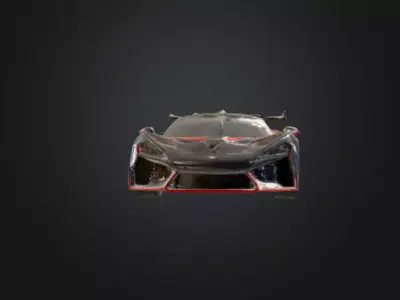 Black and Red Supercar 3D print model
