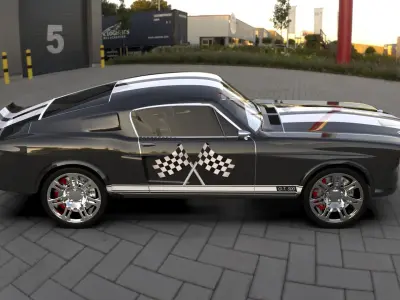 SHELBY GT500CR - Classic American Muscle Car 3D Model 3D model