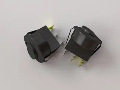 Round Rocker Switch 3D model