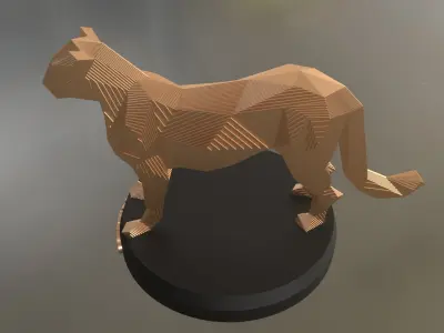 Parametric Leopard Low-poly 3D model