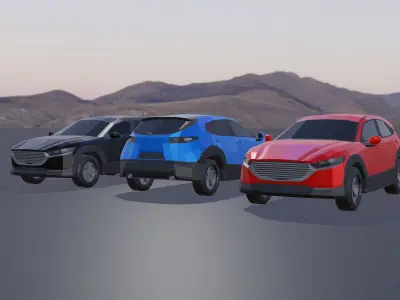 Low Poly SUV Cars Low-poly 3D model