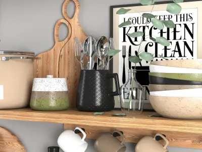 Decorative set for the kitchen01 3D model