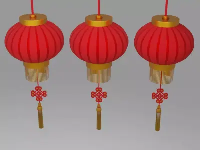Chinese lantern 3D model 3D model