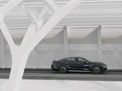 Car Track Scene 3D model