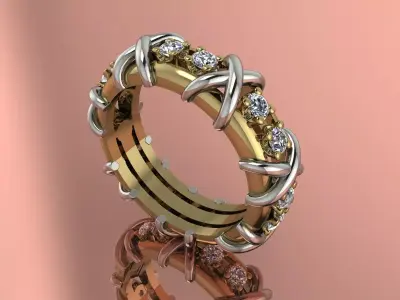 Tiffany Brand Jewelr Diamond Ring Gold 3D print model