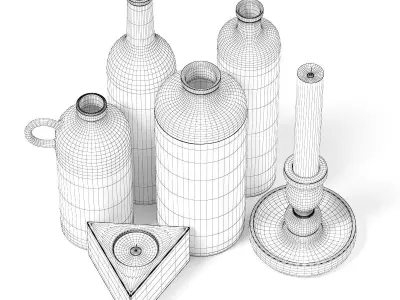 Vases and Candles 3D model