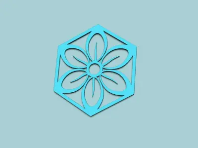 Hexagonal Wall Panel A12 Flower - Interior Design Decoration 3D print model