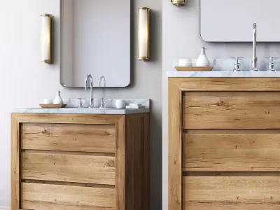 RH RECLAIMED RUSSIAN OAK SINGLE VANITY 3D model