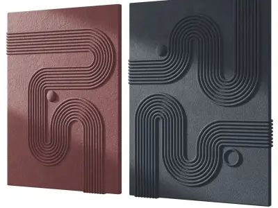 3d wall panno 6 colors 3D model