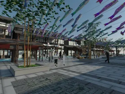 Chinatown with simple design 3D print model