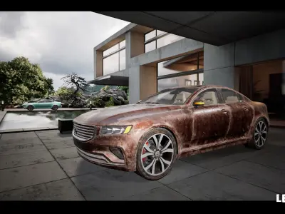 Sport Sedan Car Driveable Animated Realistic Low-poly 3D model