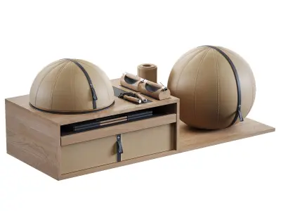 RACKA SET WITH FITNESS EQUIPMENT 3D model