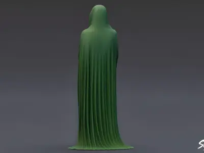 Ghost Statue Standing Arms Crossed Low-poly 3D model