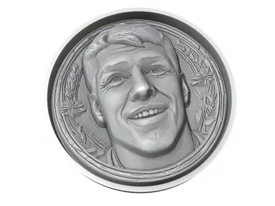 Luis Suarez Footballer Medallion 3D print model