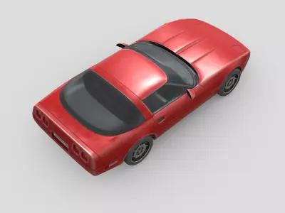 Low Poly Car - Chevrolet Corvette C4 1996 Low-poly 3D model