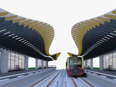 Berlin S-bahn station II 3D model